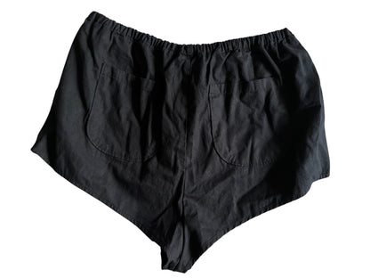 Anthropologie Black Cotton / Linen Mini Shorts - Size L - RRP 48