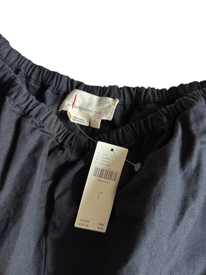 Anthropologie Black Cotton / Linen Mini Shorts - Size L - RRP 48