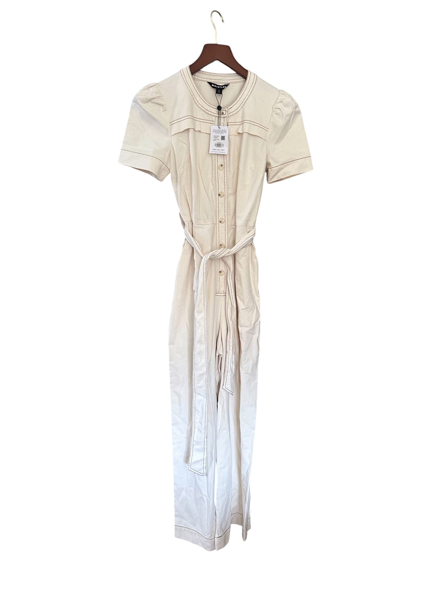 Whistles Alana Denim Jumpsuit, Ivory - EU 34 UK 6 RRP 149