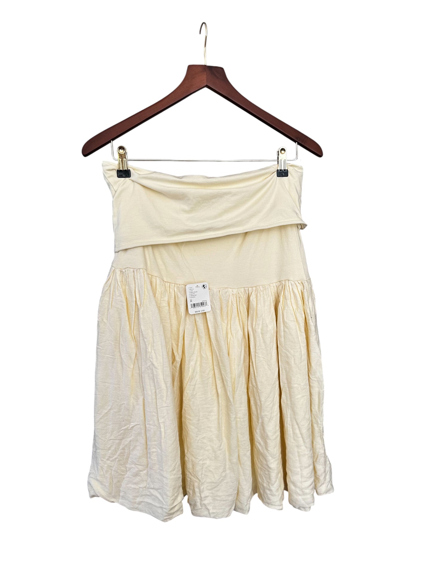 Free People Asia Convertible Mini / Skirt - Dress Size M - Seed Pearl - Butter Yellow