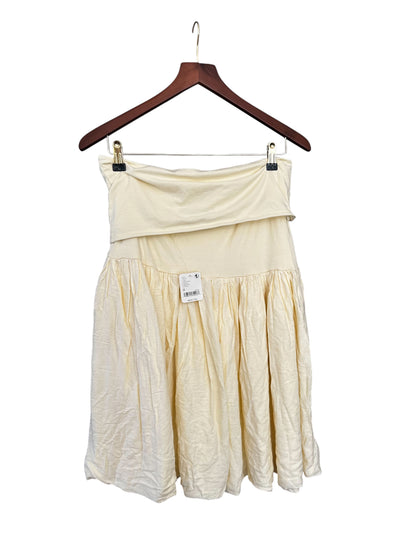 Free People Asia Convertible Mini / Skirt - Dress Size M - Seed Pearl - Butter Yellow