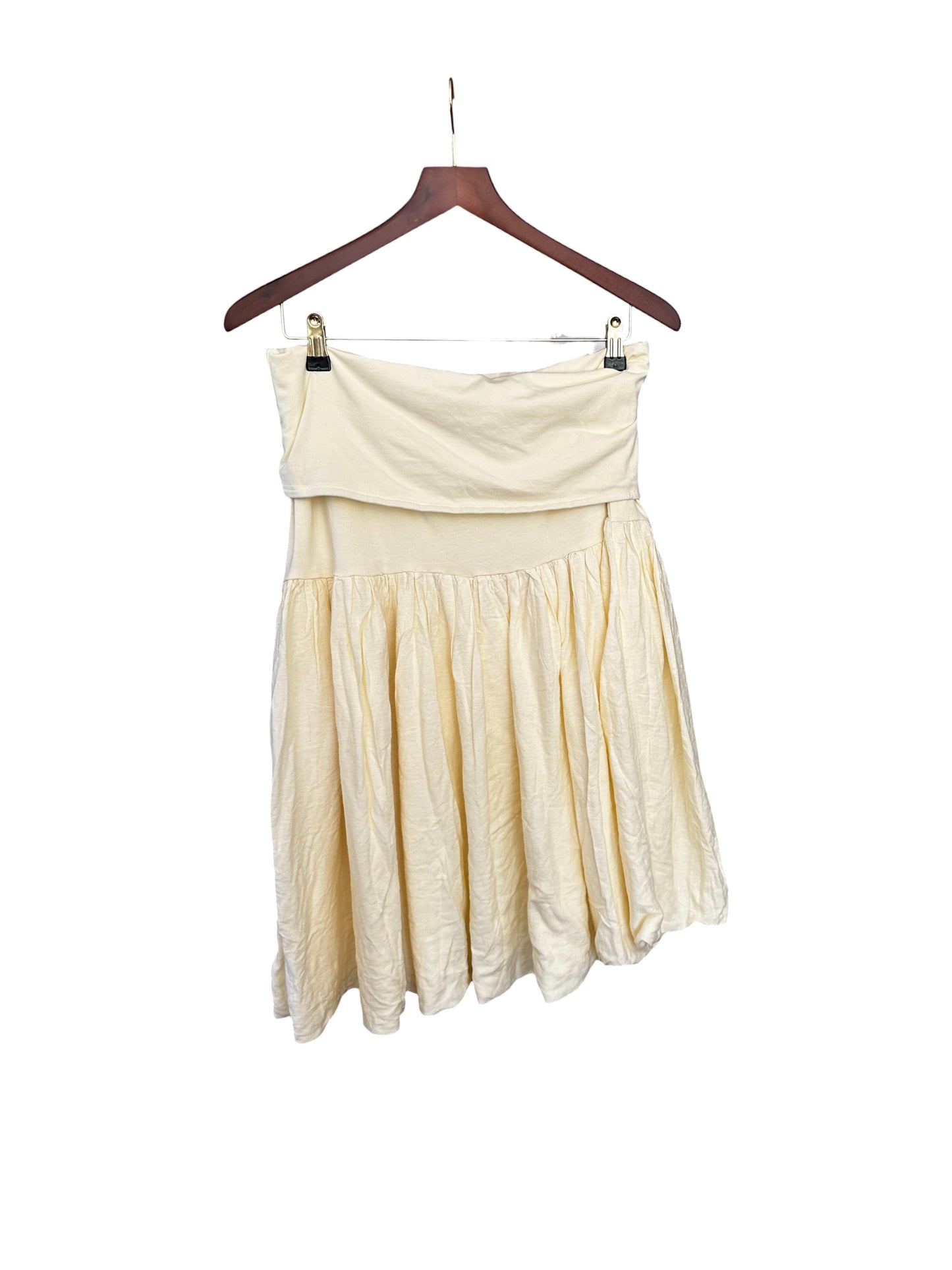 Free People Asia Convertible Mini / Skirt - Dress Size M - Seed Pearl - Butter Yellow
