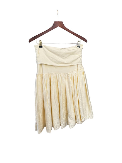 Free People Asia Convertible Mini / Skirt - Dress Size M - Seed Pearl - Butter Yellow