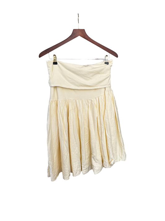 Free People Asia Convertible Mini / Skirt - Dress Size M - Seed Pearl - Butter Yellow