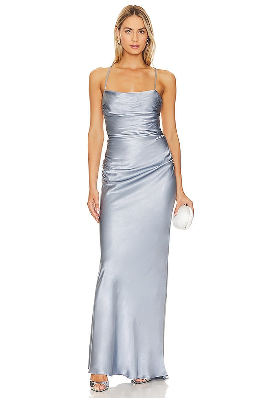 Shona Joy Revolve La Lune Lace Back Maxi Dress in Powder Blue Gown / Bridesmaids dress EU 36 UK 8