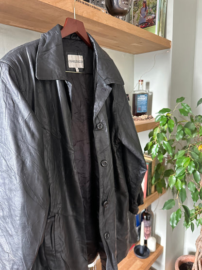 Vintage Charles Klein Genuine Leather Trench Coat - Size 2X