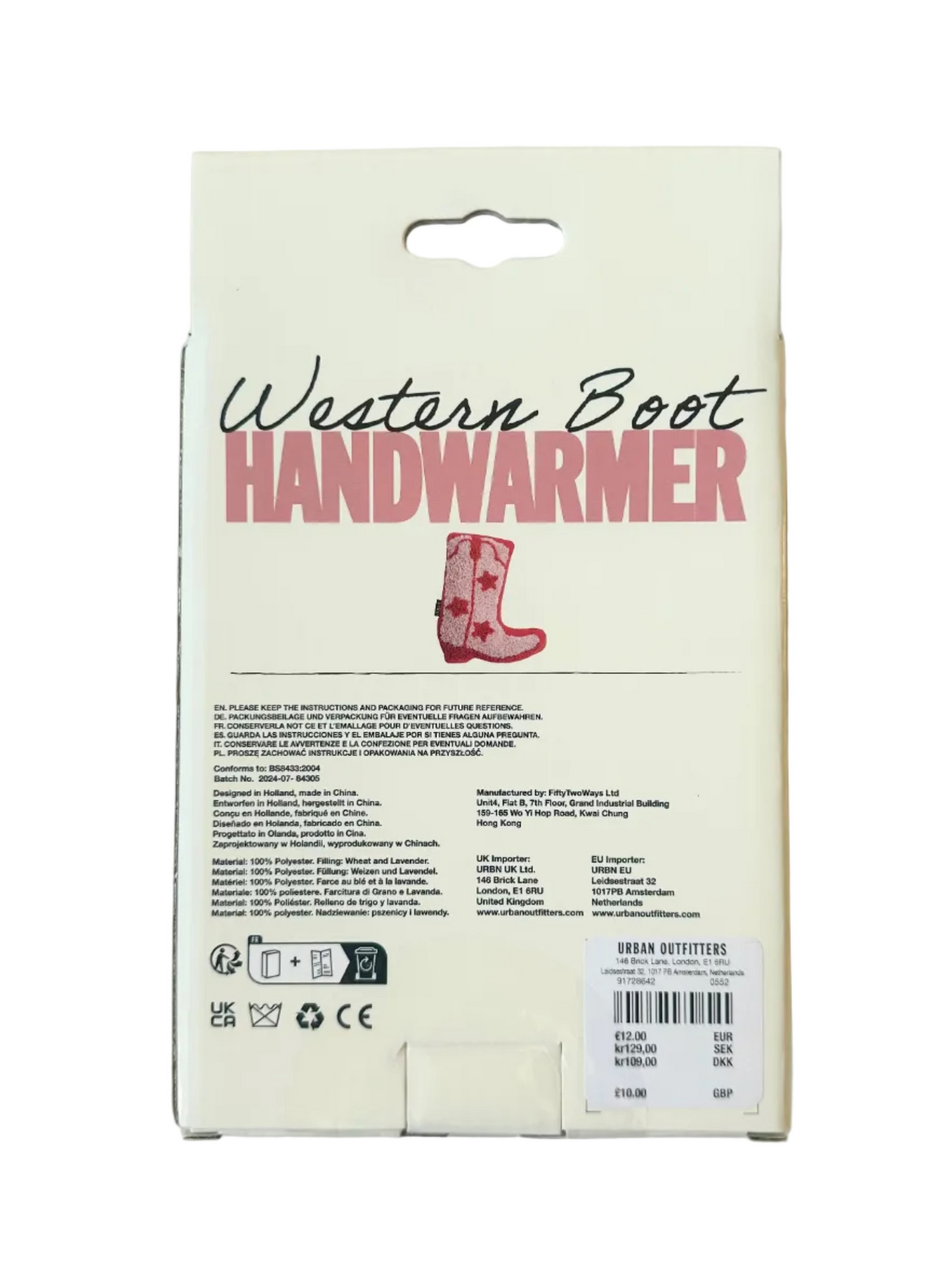 Pink & Red Cowboy Boot Western Huggables Hand Warmer
