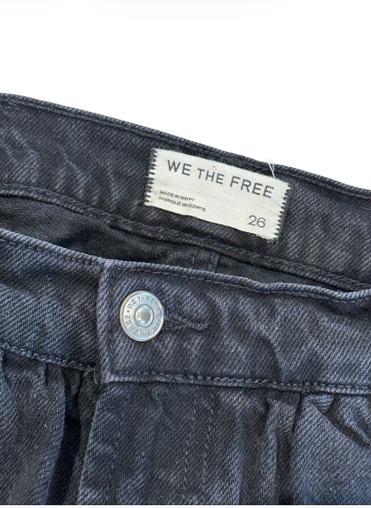 Free People Black Denim Mid Waist Micro Mini Skirt / Skort - Size 26