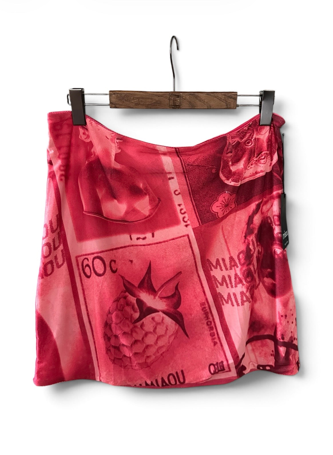 Miaou x Urban Outfitters Red Pink Moni Stamp Mini Skirt - Size XXL