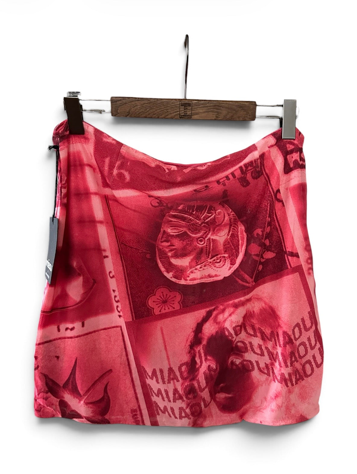 Miaou x Urban Outfitters Red Pink Moni Stamp Mini Skirt - Size XXL