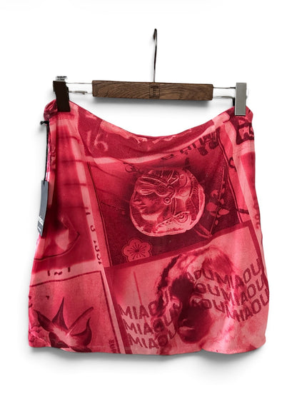 Miaou x Urban Outfitters Red Pink Moni Stamp Mini Skirt - Size XXL