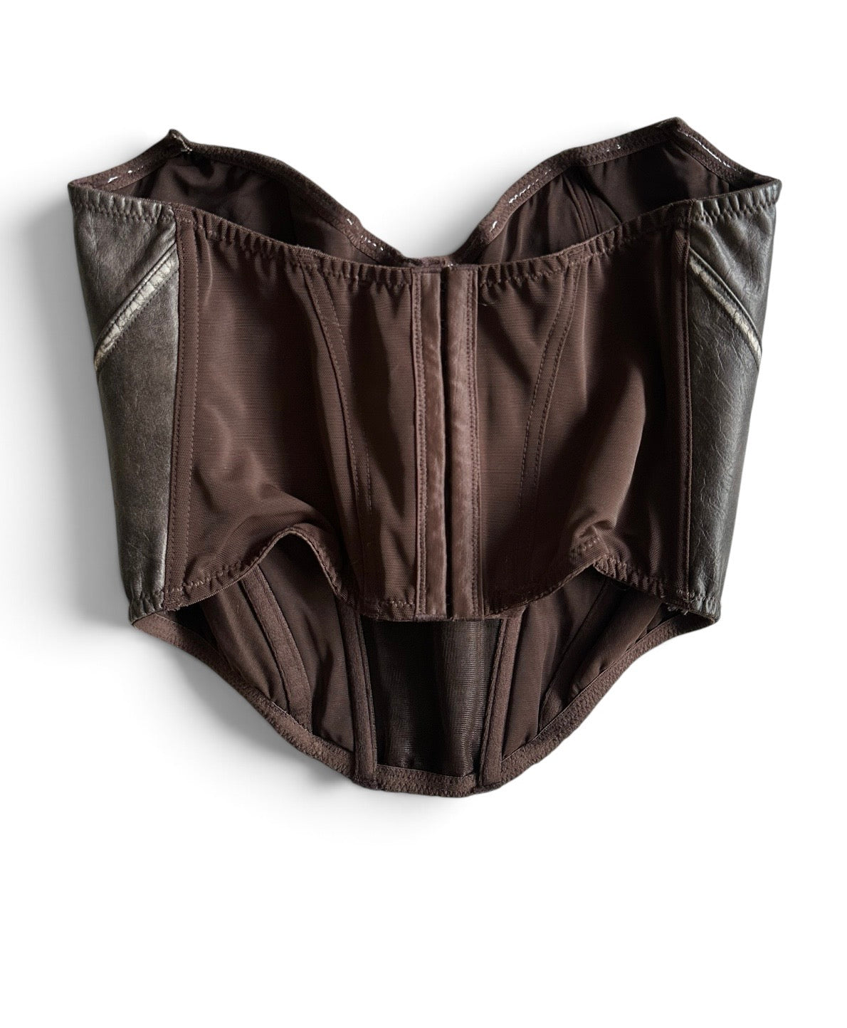 Urban Outfitters Brown Distressed Faux Leather Corset Top - Size 34D