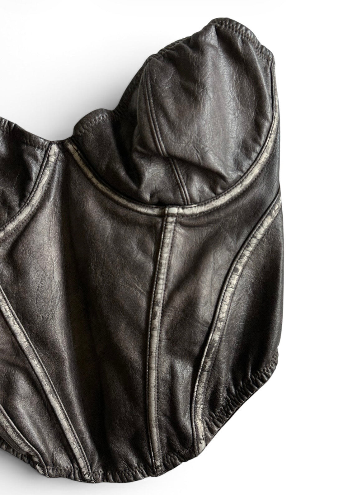 Urban Outfitters Brown Distressed Faux Leather Corset Top - Size 34D