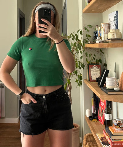Green Urban Outfitters Fila x Hailey Bieber Crop Top - Size L