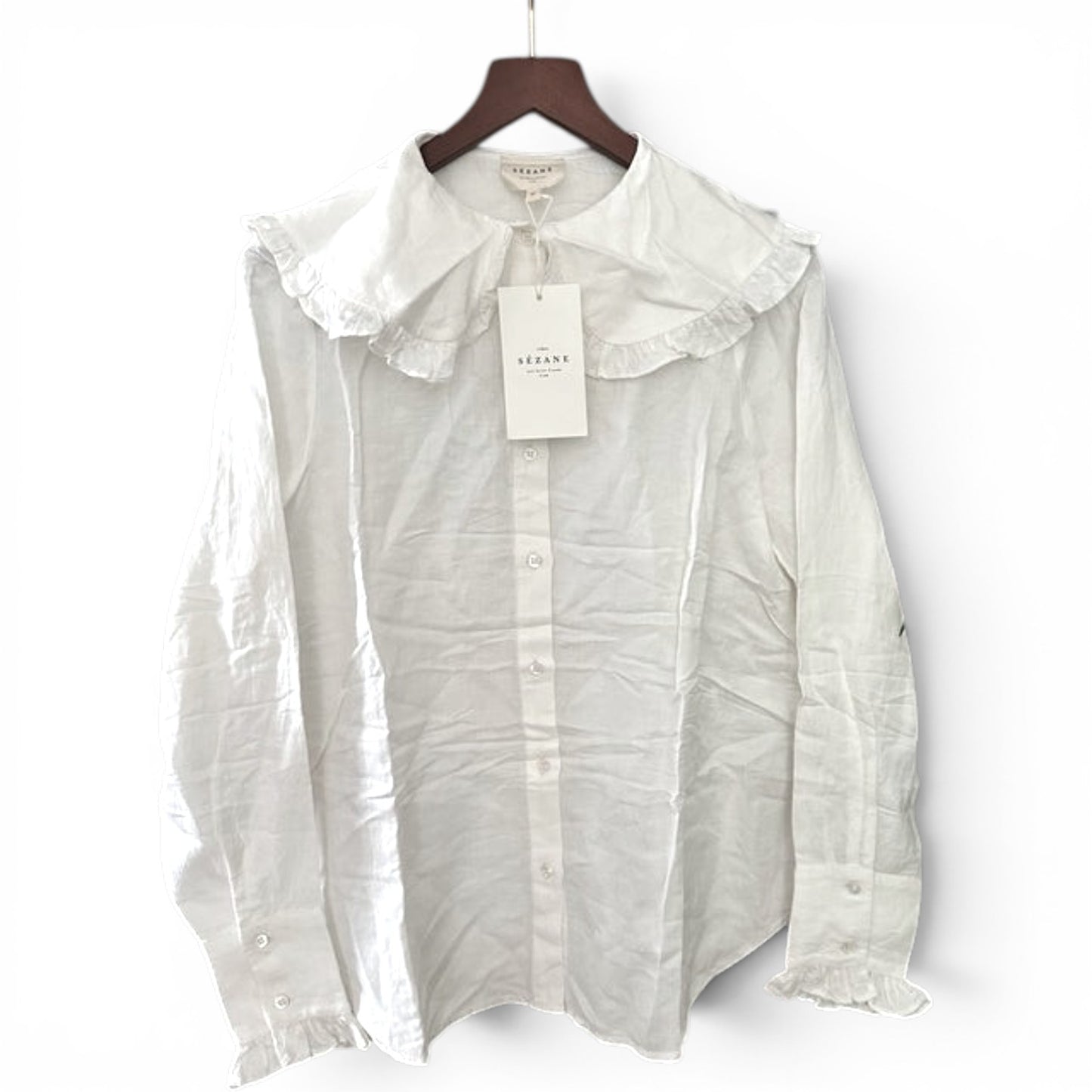 Sézane White Amael Shirt Size 34 UK 6 Current Stock 115